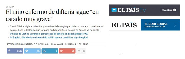 Surge difteria en España: niño sin vacunar
